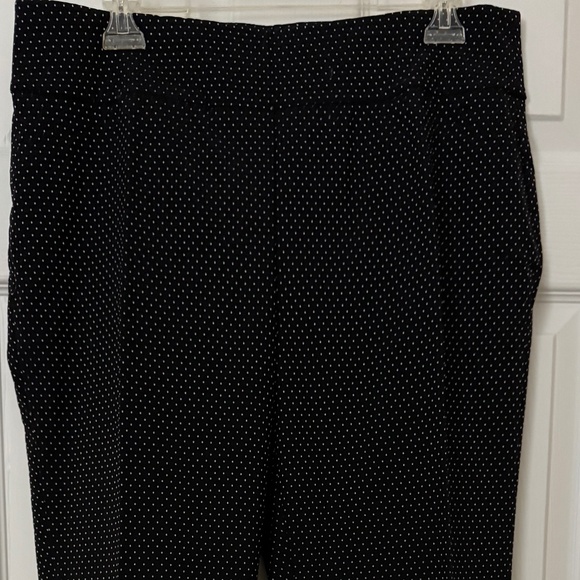 Charter Club Pant shop Black with white pindots straight leg, pull - on. - Picture 1 of 4